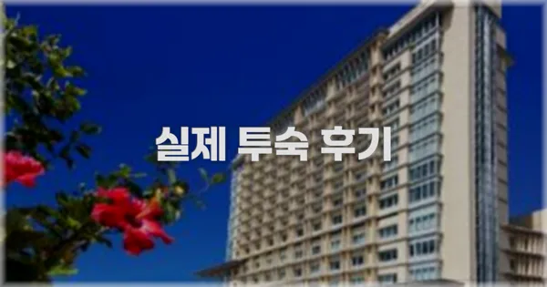 💬 실제 투숙 후기
