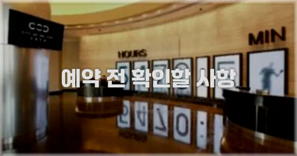예약 전 확인할 사항