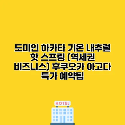 도미인 하카타 기온 내추럴 핫 스프링 (역세권 비즈니스) 후쿠오카 아고다 특가 예약팁