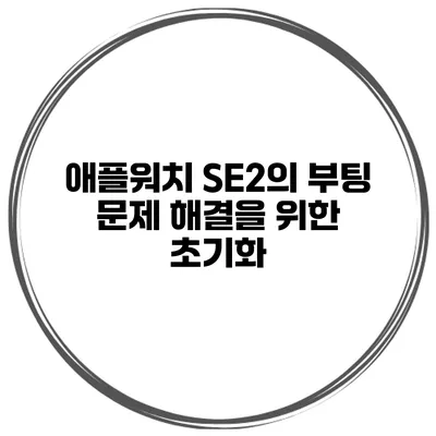 애플워치 SE2의 부팅 문제 해결을 위한 초기화