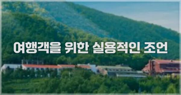 여행객을 위한 실용적인 조언