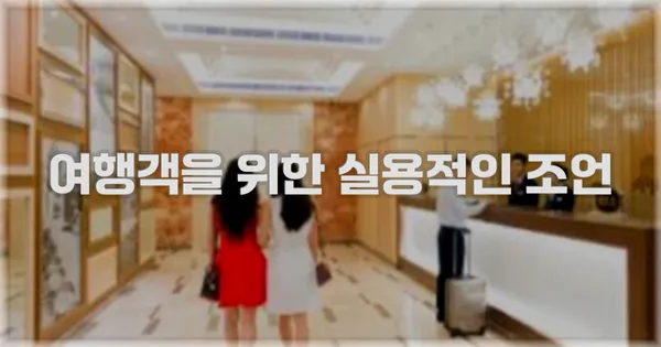 여행객을 위한 실용적인 조언