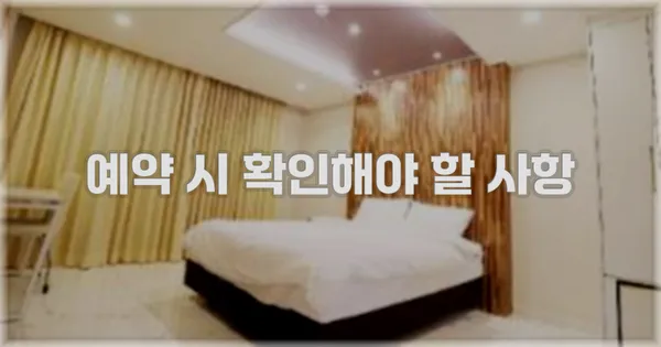 예약 시 확인해야 할 사항