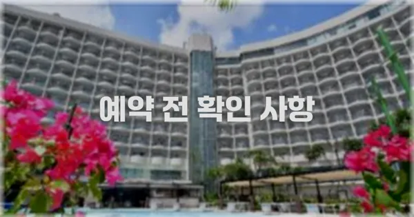 예약 전 확인 사항