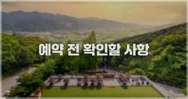 예약 전 확인할 사항