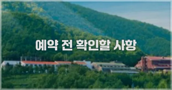 예약 전 확인할 사항