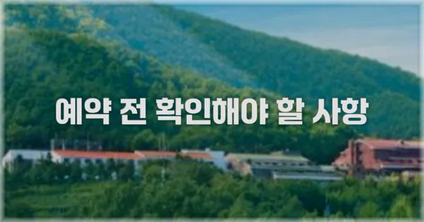 예약 전 확인해야 할 사항