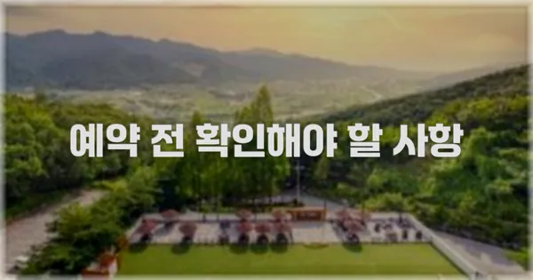 예약 전 확인해야 할 사항