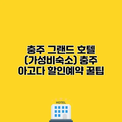 충주 그랜드 호텔 (가성비숙소) 충주 아고다 할인예약 꿀팁