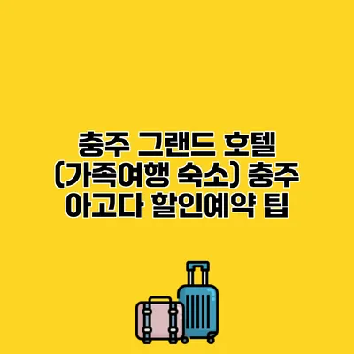 충주 그랜드 호텔 (가족여행 숙소) 충주 아고다 할인예약 팁