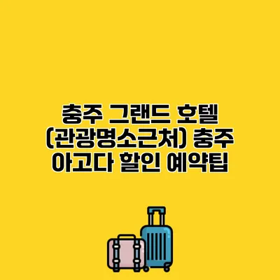 충주 그랜드 호텔 (관광명소근처) 충주 아고다 할인 예약팁