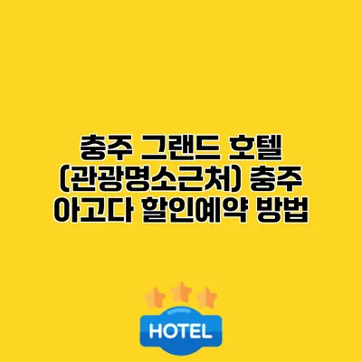 충주 그랜드 호텔 (관광명소근처) 충주 아고다 할인예약 방법