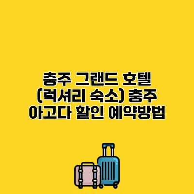 충주 그랜드 호텔 (럭셔리 숙소) 충주 아고다 할인 예약방법