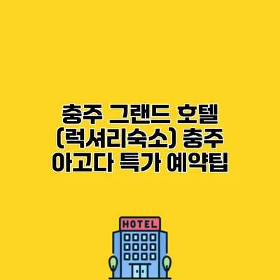 충주 그랜드 호텔 (럭셔리숙소) 충주 아고다 특가 예약팁