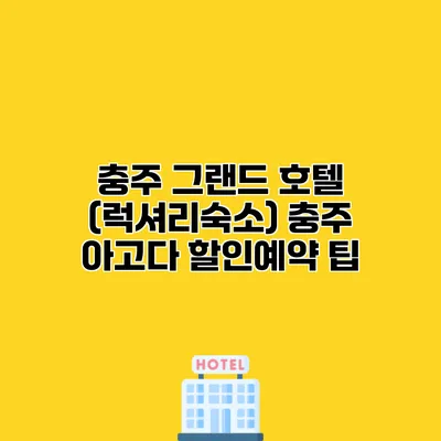충주 그랜드 호텔 (럭셔리숙소) 충주 아고다 할인예약 팁