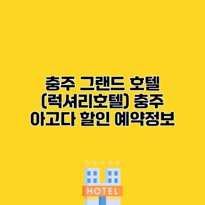 충주 그랜드 호텔 (럭셔리호텔) 충주 아고다 할인 예약정보