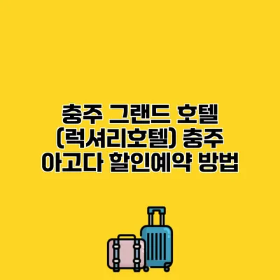 충주 그랜드 호텔 (럭셔리호텔) 충주 아고다 할인예약 방법