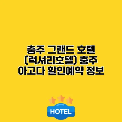 충주 그랜드 호텔 (럭셔리호텔) 충주 아고다 할인예약 정보