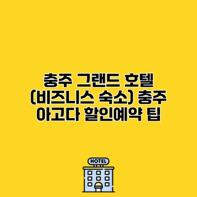 충주 그랜드 호텔 (비즈니스 숙소) 충주 아고다 할인예약 팁