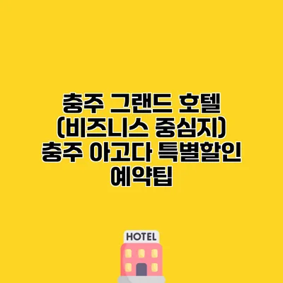 충주 그랜드 호텔 (비즈니스 중심지) 충주 아고다 특별할인 예약팁