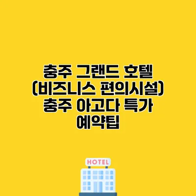 충주 그랜드 호텔 (비즈니스 편의시설) 충주 아고다 특가 예약팁