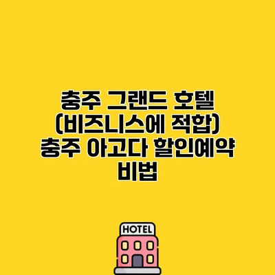 충주 그랜드 호텔 (비즈니스에 적합) 충주 아고다 할인예약 비법
