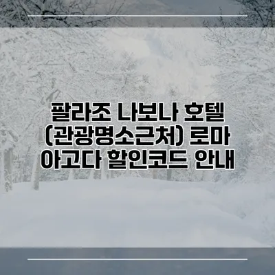 팔라조 나보나 호텔 (관광명소근처) 로마 아고다 할인코드 안내
