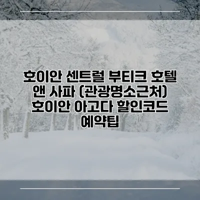 호이안 센트럴 부티크 호텔 앤 사파 (관광명소근처) 호이안 아고다 할인코드 예약팁